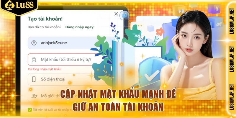 Cập nhật mật khẩu mạnh để giữ an toàn tài khoản
